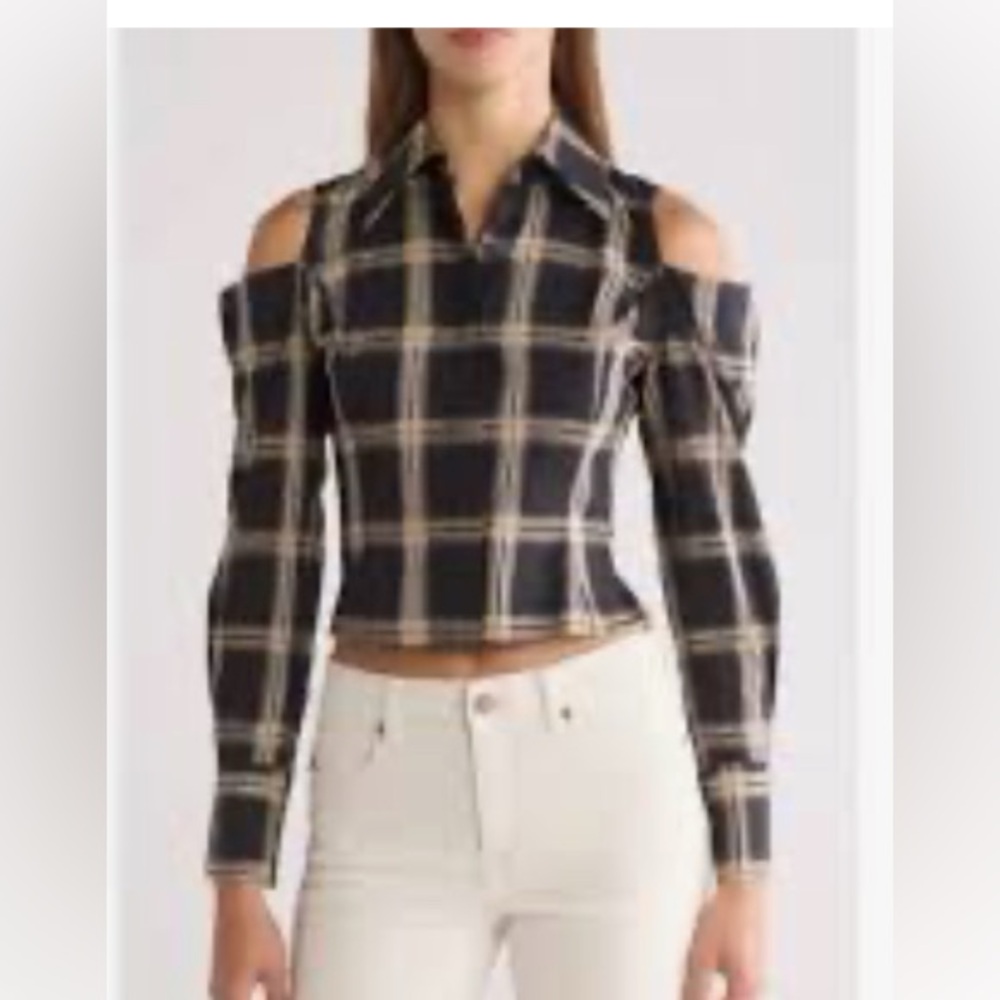 Equipment Femme Cold Shoulder Womens Long Sleeved Top Size 2